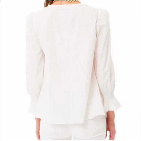 TUCKERNUCK Pomander Place White Easton Blouse Size Medium - Picture 7 of 8